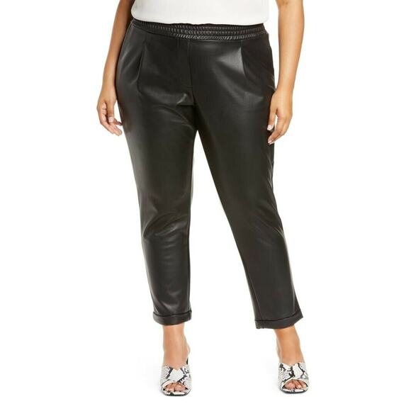 HALOGEN X ATLANTIC-PACIFIC NEW $99 Black‎ Faux Leather Cropped Pant 4X - Picture 3 of 3
